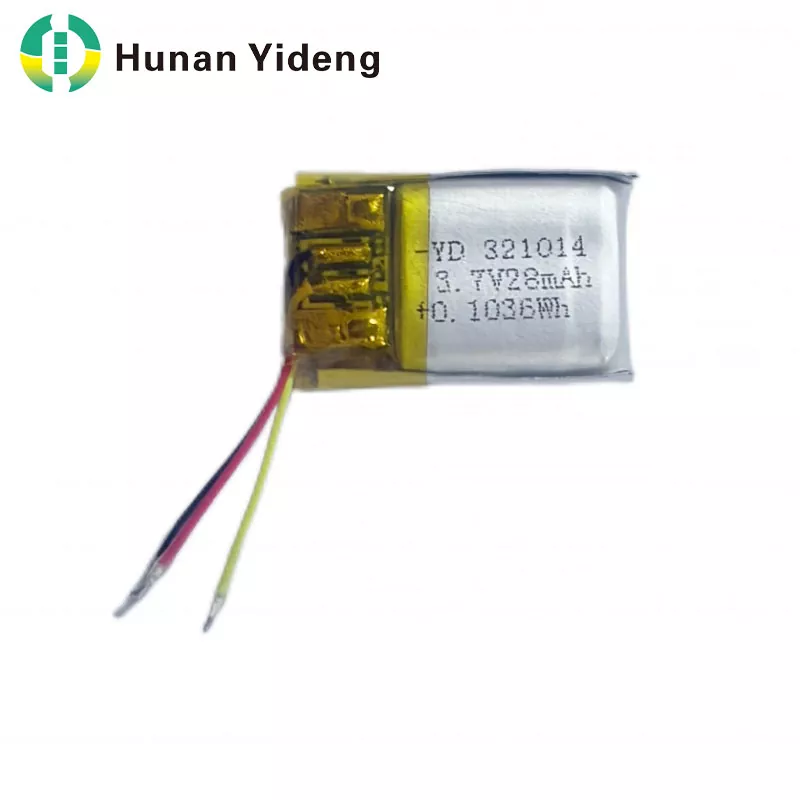 321014 28mah 3.7V แบตเตอรี่แบบแท่งปริซึมขนาดเล็กแบบชาร์จไฟได้