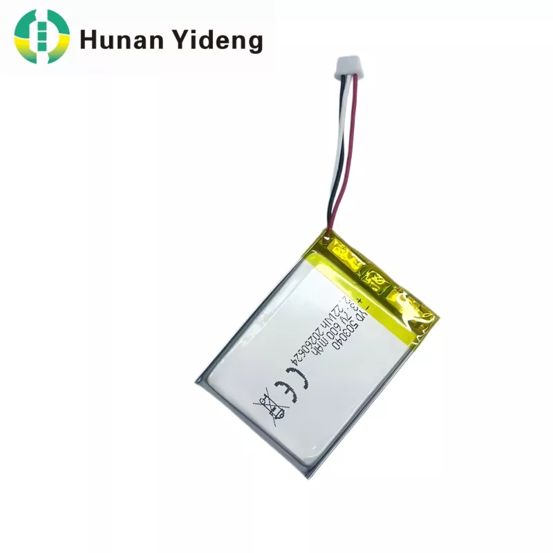 503040 3.7V 600mAh แบตเตอรี่แบบชาร์จไฟทรงสี่เหลี่ยม