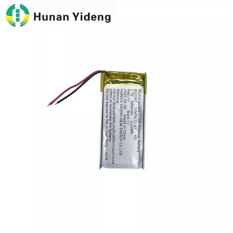 802040 600mAh แบตเตอรี่แบบชาร์จไฟได้สำหรับเครื่องบันทึกเสียงและของเล่นไฟฟ้า