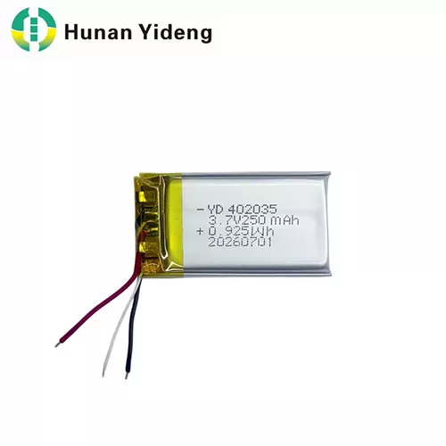 402035 3.7v 250mAh VR Smart Camera Li Polymer Battery